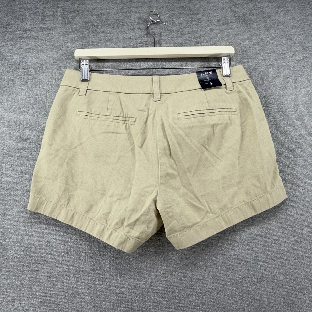 J Crew Classic Chino Shorts Women Size 4 Beige Casual NEW
